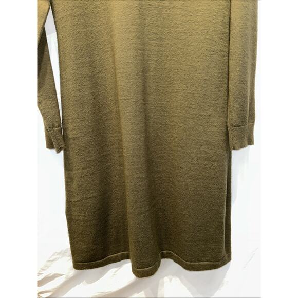 Talbots Supersoft Collared Sweater Dress Womens Medium Olive Green Quiet Luxury - Picture 4 of 9